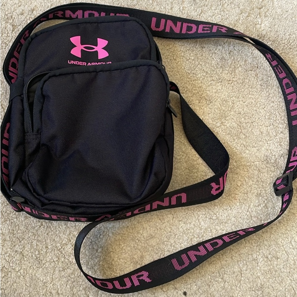 Under Armour Black and Pink Crossbody Bag